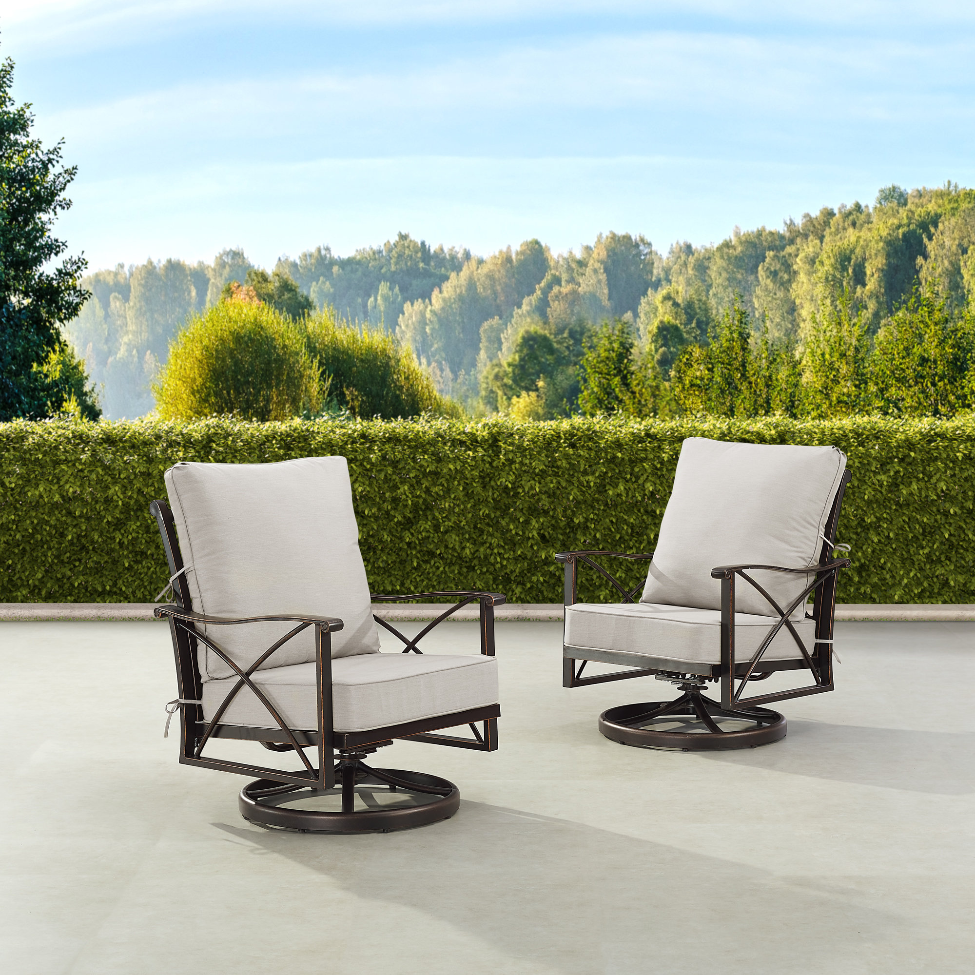 Wildon Home Woodhill Swivel Aluminum Outdoor Deep Seating Lounge Chair